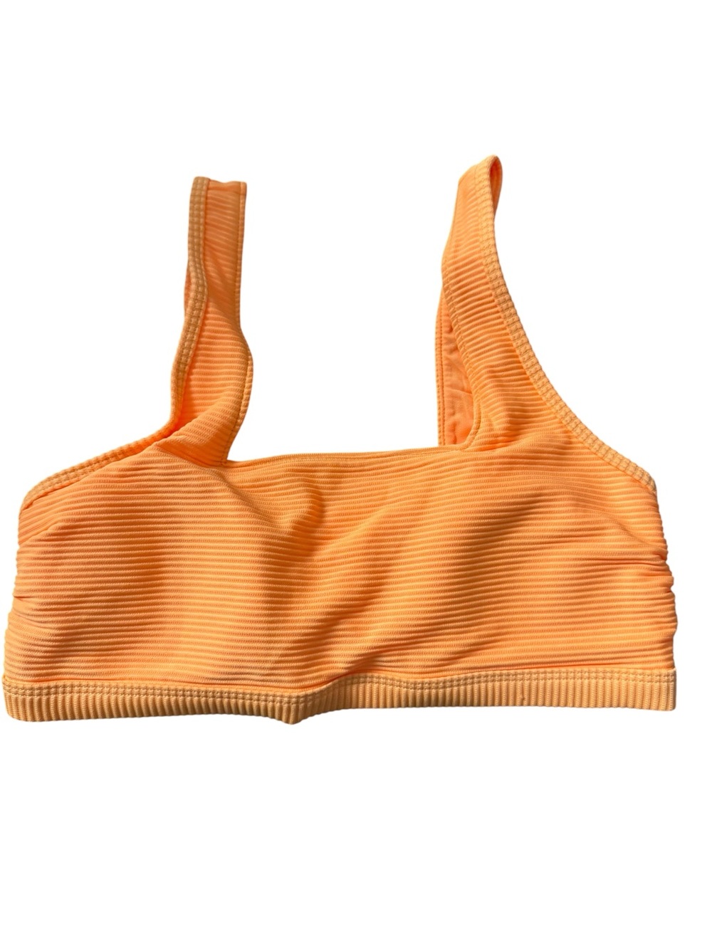 George Square Neck Bikini Top Size Small Ribbed Orange NWT